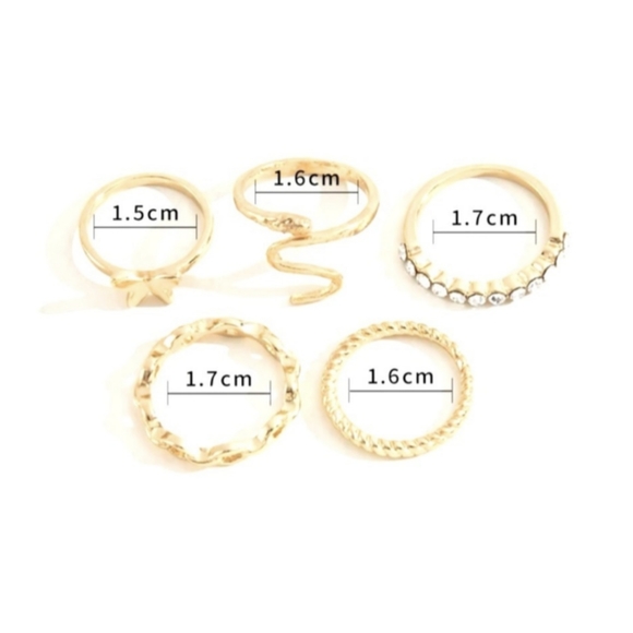 5Pcs midi rings set - Picture 3 of 4